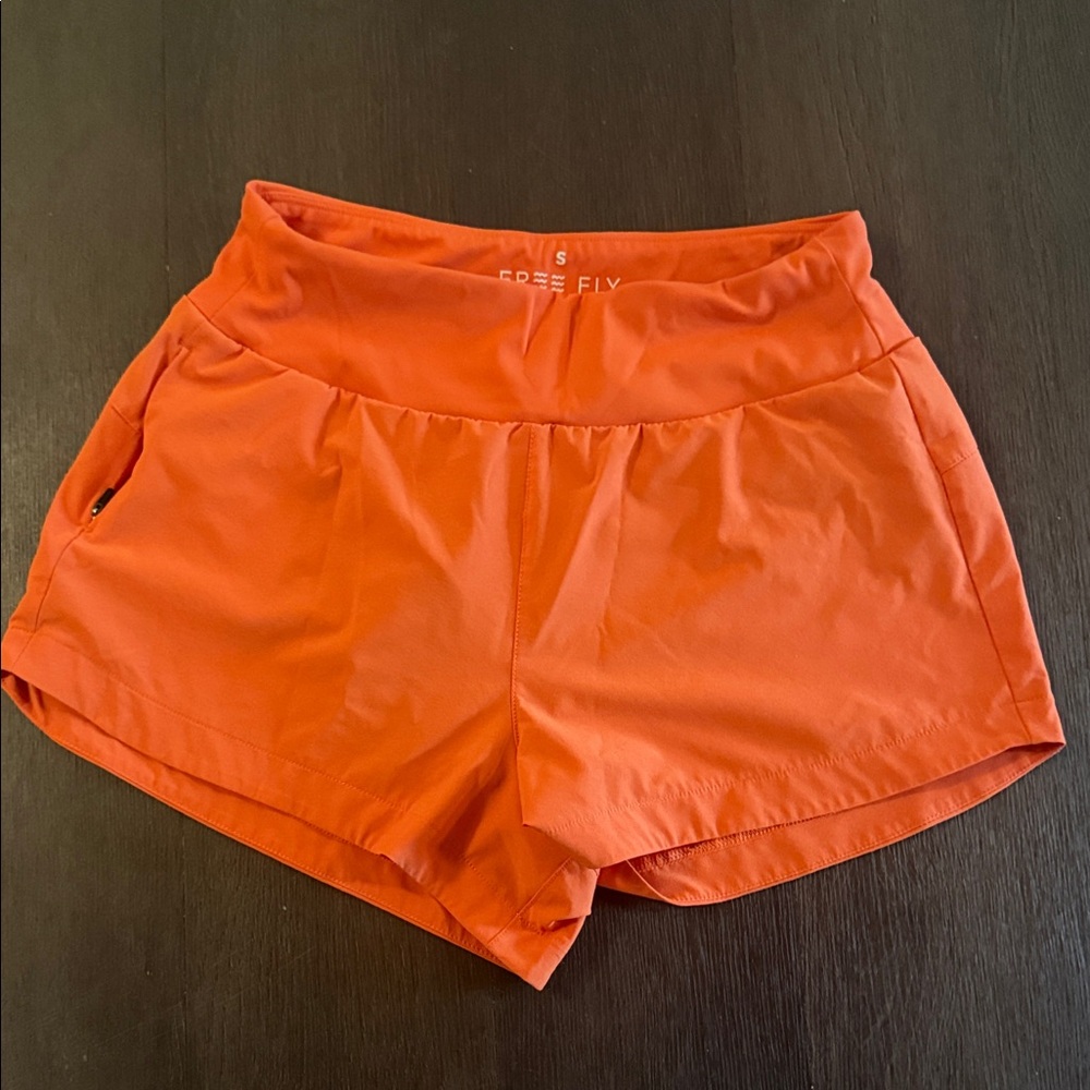 Free Fly Apparel Women's Orange Athletic Shorts - Lightweight Active